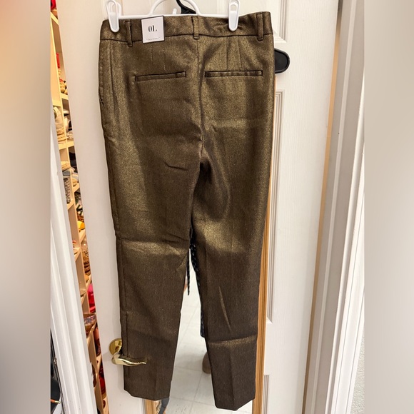 White House Black Market Gold Straight Leg Trouser Pants‎ NWT *% - Picture 3 of 7